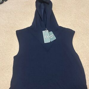 The Southern Shirt Company Navy Sleeveless Hoodie Tank XS super soft!